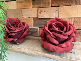 Kunstbloemen roos dirty red diameter 11 cm