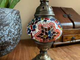 Turkse mozaiek lamp, multi color Oosterse tafellamp