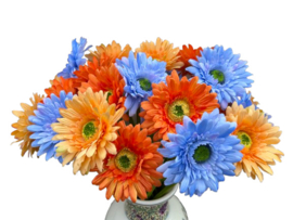 Kunstbloem Zalmroze Gerbera op steel 50 cm