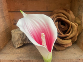 Kunstbloemen calla roze/creme hoogte 57 cm