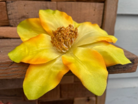 Kunstbloemen clematis geel, diameter 12 cm