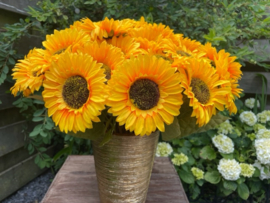 Kunstbloemen zonnebloemen met steel hoogte 42 cm