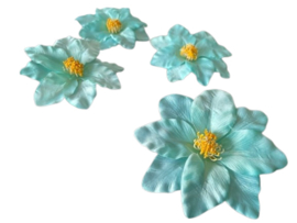 Kunstbloemen clematis turquoise diameter 12 cm