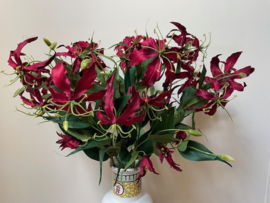Kunstbloem/kunsttak Gloriosa rood, hoogte 77 cm
