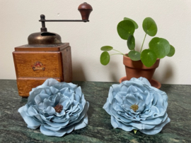 Kunstbloemen zonder steel pioenrozen herfst blauw, diameter 12 cm
