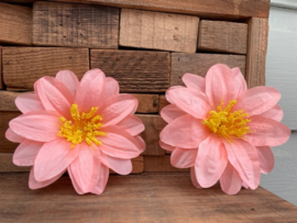 Kunstbloemen zonder steel dahlia peach roze diameter 12 cm