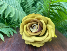 Kunstbloemen roos herfst geel, diameter 11 cm