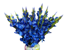 Kunstbloemen, kunsttak blauwe gladiool hoogte 84 cm