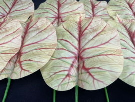 Kunstbladeren met brede nerf lichtgroen/rood