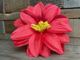 Kunstbloemen dahlia rood, diameter 12 cm