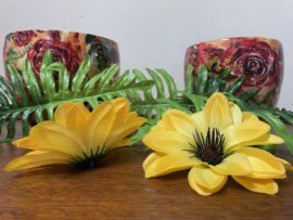 Kunstbloemen dahlia geel, diameter 12 cm