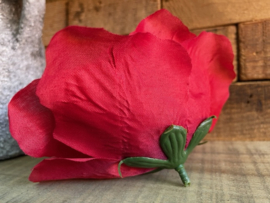 Kunstbloemen Franse rozen rood, diameter 12 cm