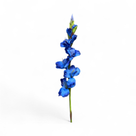Kunstbloemen, kunsttak blauwe gladiool hoogte 84 cm
