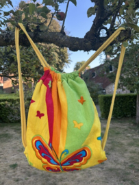 Kinder Handdoek & Rugzak – 2-in-1 Gele Vlinder
