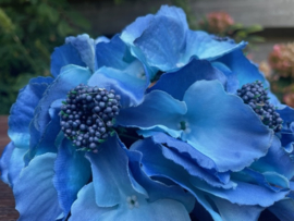 Kunstbloemen zonder steel, hortensia blauw diameter 16 cm