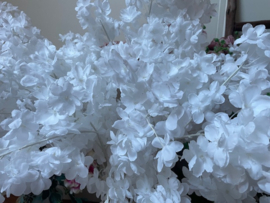 Kunstbloemen bloesem takken wit hoogte 96 cm