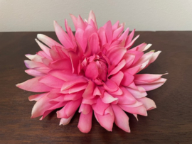 Kunstbloem Dahlia roze zonder steel diameter 15 cm losse bloemkop