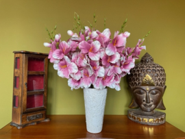 Kunstbloemen gladiolen creme-roze 48 cm