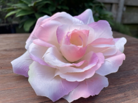 Kunstbloemen Franse rozen roze/paars, diameter 12 cm