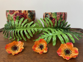 Kunstbloemen anemoon oranje diameter 6 cm