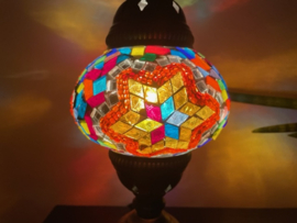Turkse mozaiek lamp, multi color Oosterse tafellamp