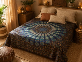 XXL Ibiza Stranddoek & Wandkleed – Mandala pauwenmandala 210x240 cm