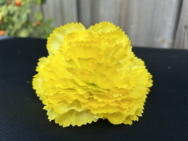 Kunstbloemen anjer donker geel, diameter 9 cm