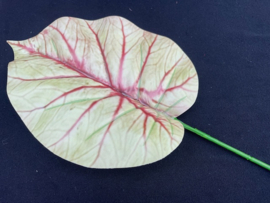 Kunstbladeren met brede nerf lichtgroen/rood