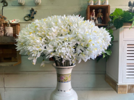 Kunstbloem kliplelie (Nerine) wit 81 cm hoog