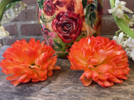 Kunstbloemen, Chrysant oranje, diameter 10 cm
