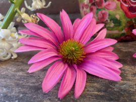 Kunstbloemen zonnehoed roze, diameter 12 cm