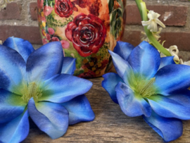 Kunstbloemen clematis blauw, diameter 13 cm