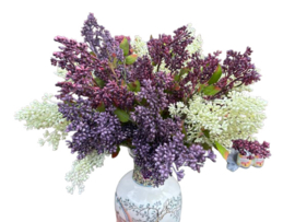 Kunsttak Sering wit in knop - Kunstbloem op steel 60 cm