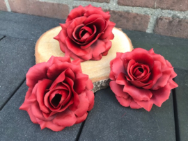 Kunstbloemen rozen dirty red diameter 10 cm