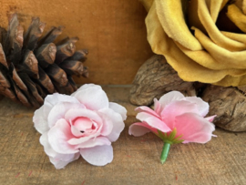 Kunstbloemen roosjes roze, diameter 4 cm