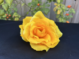 Kunstbloemen Franse rozen geel, diameter 12 cm