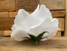 Kunstbloemen witte rozen, diameter 10 cm bruiloft/trouwerij bloemen