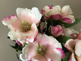 Kunstbloemen, boeket magnolia's creme/roze 54 cm