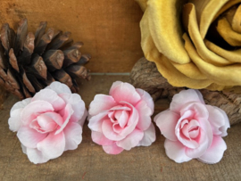 Kunstbloemen roosjes roze, diameter 4 cm