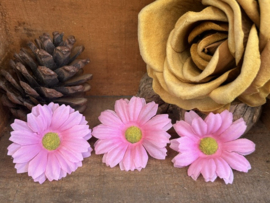 Kunstbloemen madeliefjes roze, diameter 5,5 cm