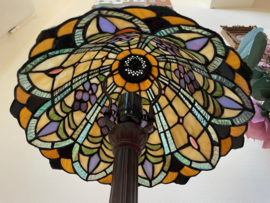 Tiffany tafellamp gekleurde bloemen hoogte 48 cm