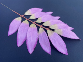 Kunsttakken met 11 roze/paarse bladeren hoogte 46 cm