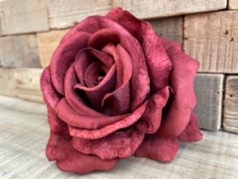 Kunstbloemen roos dirty red diameter 11 cm