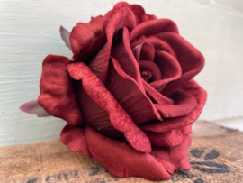 Kunstbloemen roos dirty red diameter 11 cm