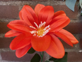 Kunstbloemen dahlia oranje diameter 15 cm