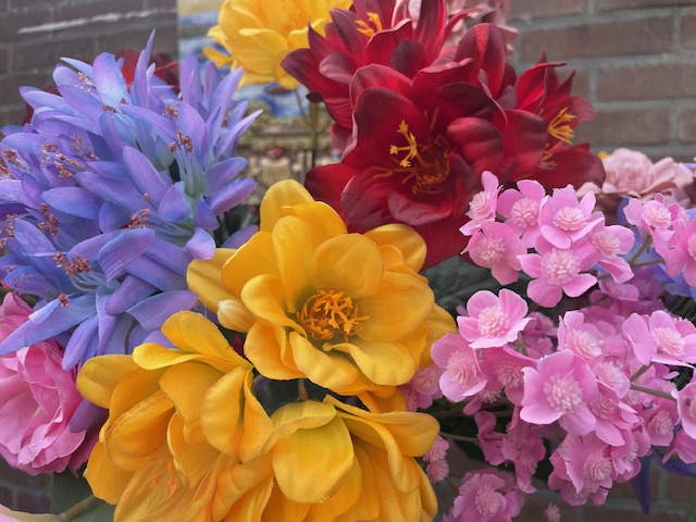 Kunstbloemen plukboeket groot