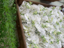 Kunstbloemen zonder steel, hortensia wit diameter 15 cm