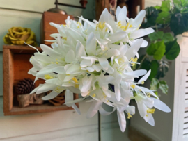 Kunstbloem kliplelie (Nerine) wit 81 cm hoog