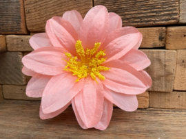 Kunstbloemen zonder steel dahlia peach roze diameter 12 cm