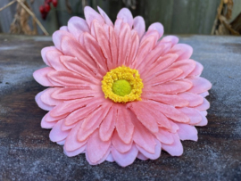 Kunstbloemen gerbera zalm roze, diameter 12 cm